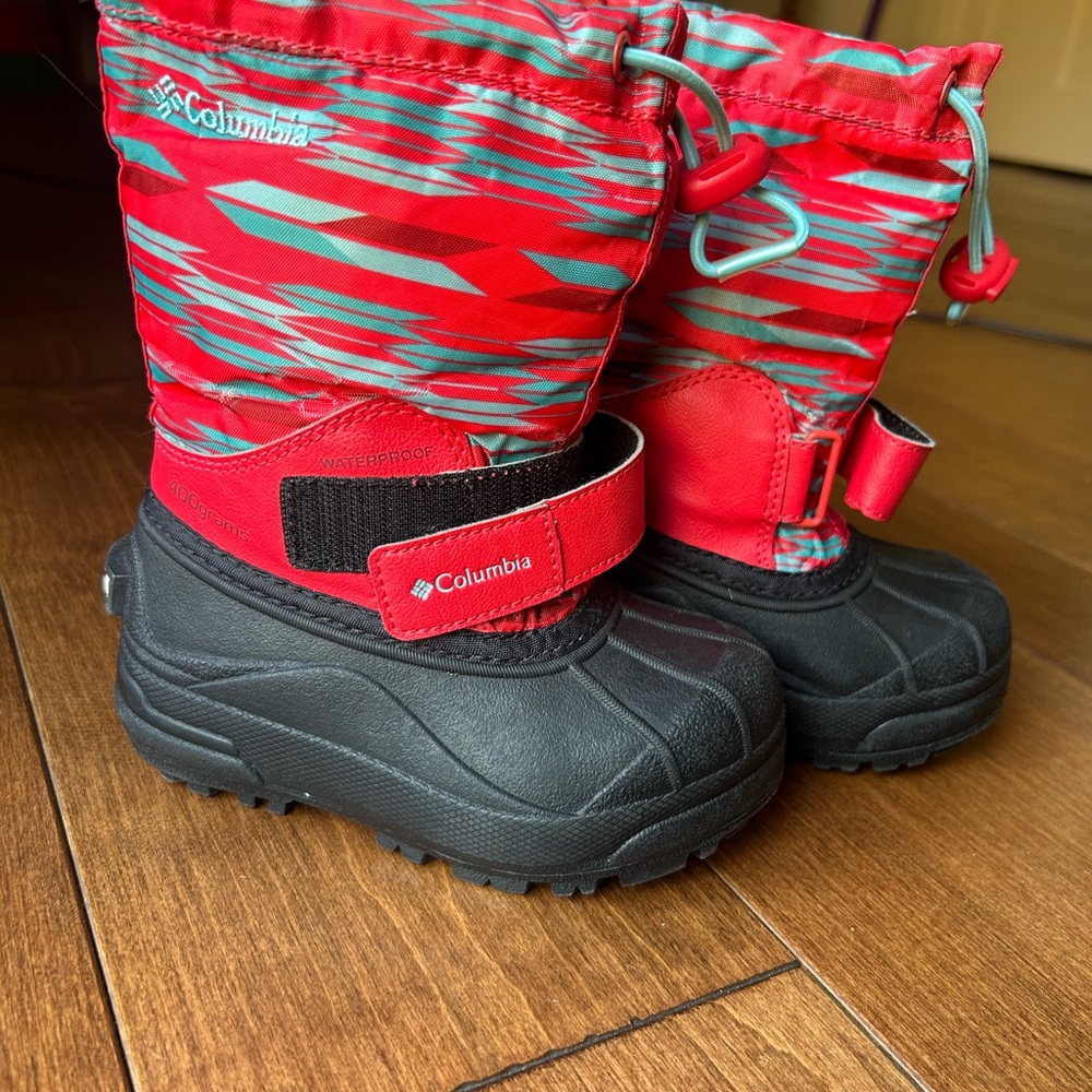 Columbia Kids' Red and Black Winter Boots